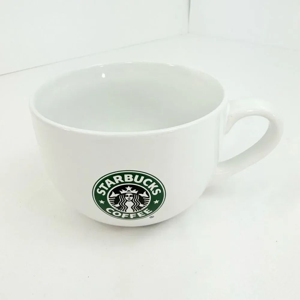 Starbucks 2007 White Green Siren Mermaid Logo 18 Oz. Soup Bowl Ceramic Mug